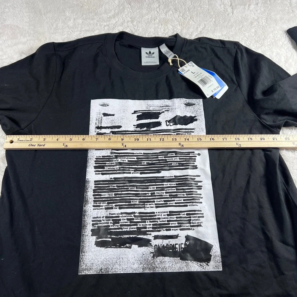 Adidas Originals Men's Black‎ Long Sleeve Graphic T-Shirt HC9466 Size Large NWT